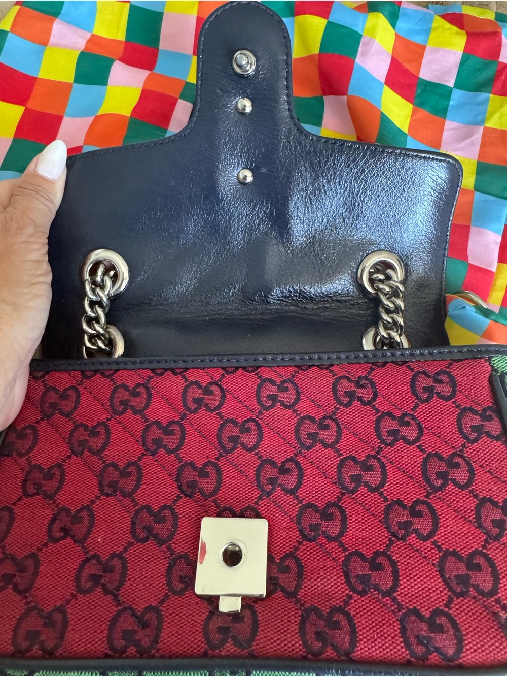 Multicolor GG Marmont Canvas Shoulder Bag - Picture 4 of 5